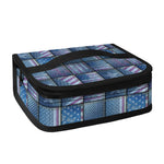 American Denim Patchwork Pattern Print Small Lunch Bag