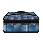 American Denim Patchwork Pattern Print Small Lunch Bag
