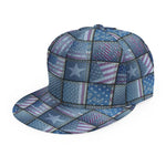 American Denim Patchwork Pattern Print Snapback Cap