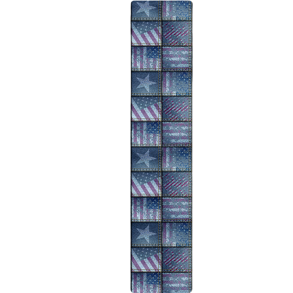 American Denim Patchwork Pattern Print Table Runner