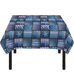American Denim Patchwork Pattern Print Tablecloth