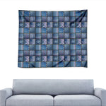 American Denim Patchwork Pattern Print Tapestry
