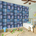 American Denim Patchwork Pattern Print Wall Sticker