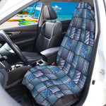 American Denim Patchwork Pattern Print Waterproof Car Seat Cover