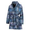 American Denim Patchwork Pattern Print Women's Bathrobe