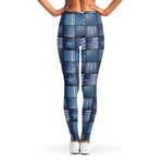 American Denim Patchwork Pattern Print Women's Leggings