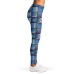 American Denim Patchwork Pattern Print Women's Leggings