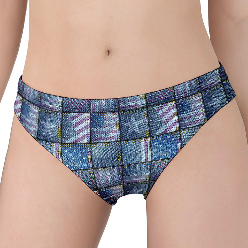 American Denim Patchwork Pattern Print Women's Panties