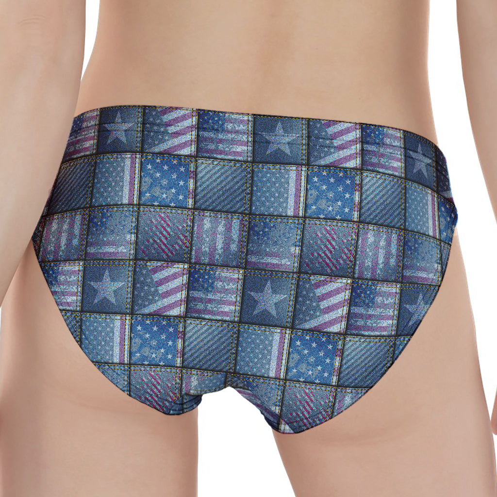 American Denim Patchwork Pattern Print Women's Panties