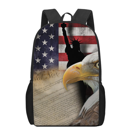 American Dream Of Liberty Print 17 Inch Backpack