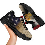 American Dream Of Liberty Print Black Chunky Shoes