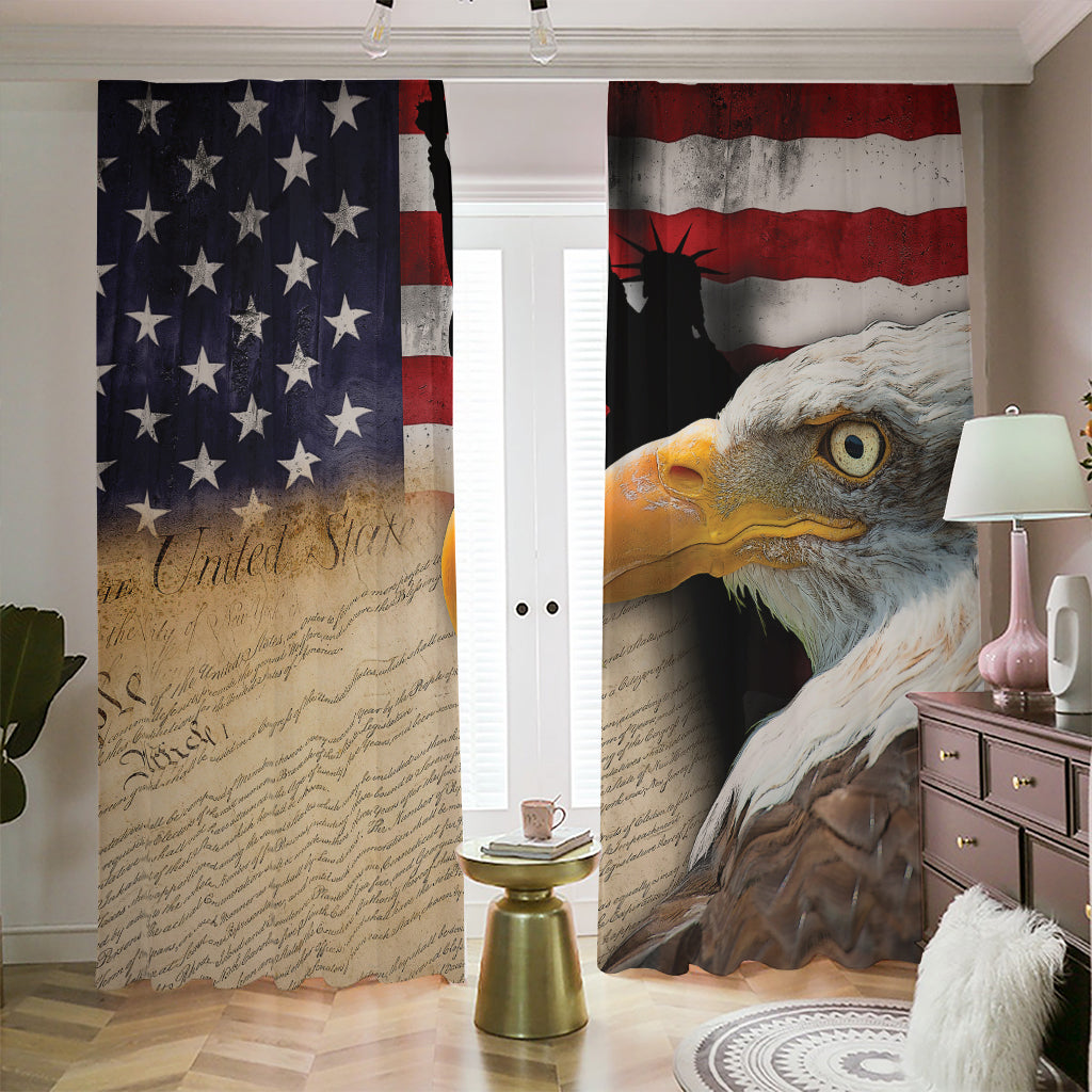 American Dream Of Liberty Print Blackout Pencil Pleat Curtains