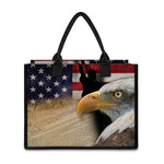 American Dream Of Liberty Print Canvas Tote Bag