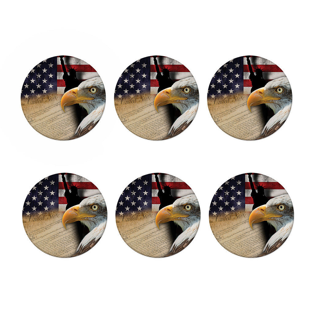 American Dream Of Liberty Print Coaster Set