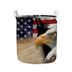 American Dream Of Liberty Print Collapsible Laundry Basket