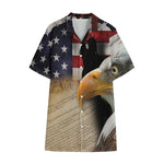American Dream Of Liberty Print Cotton Hawaiian Shirt