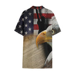 American Dream Of Liberty Print Cotton Hawaiian Shirt