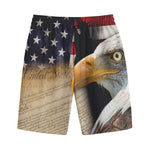 American Dream Of Liberty Print Cotton Shorts