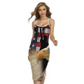American Dream Of Liberty Print Cross Back Cami Dress