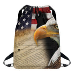 American Dream Of Liberty Print Drawstring Backpack