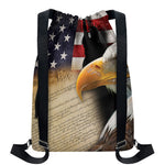 American Dream Of Liberty Print Drawstring Backpack
