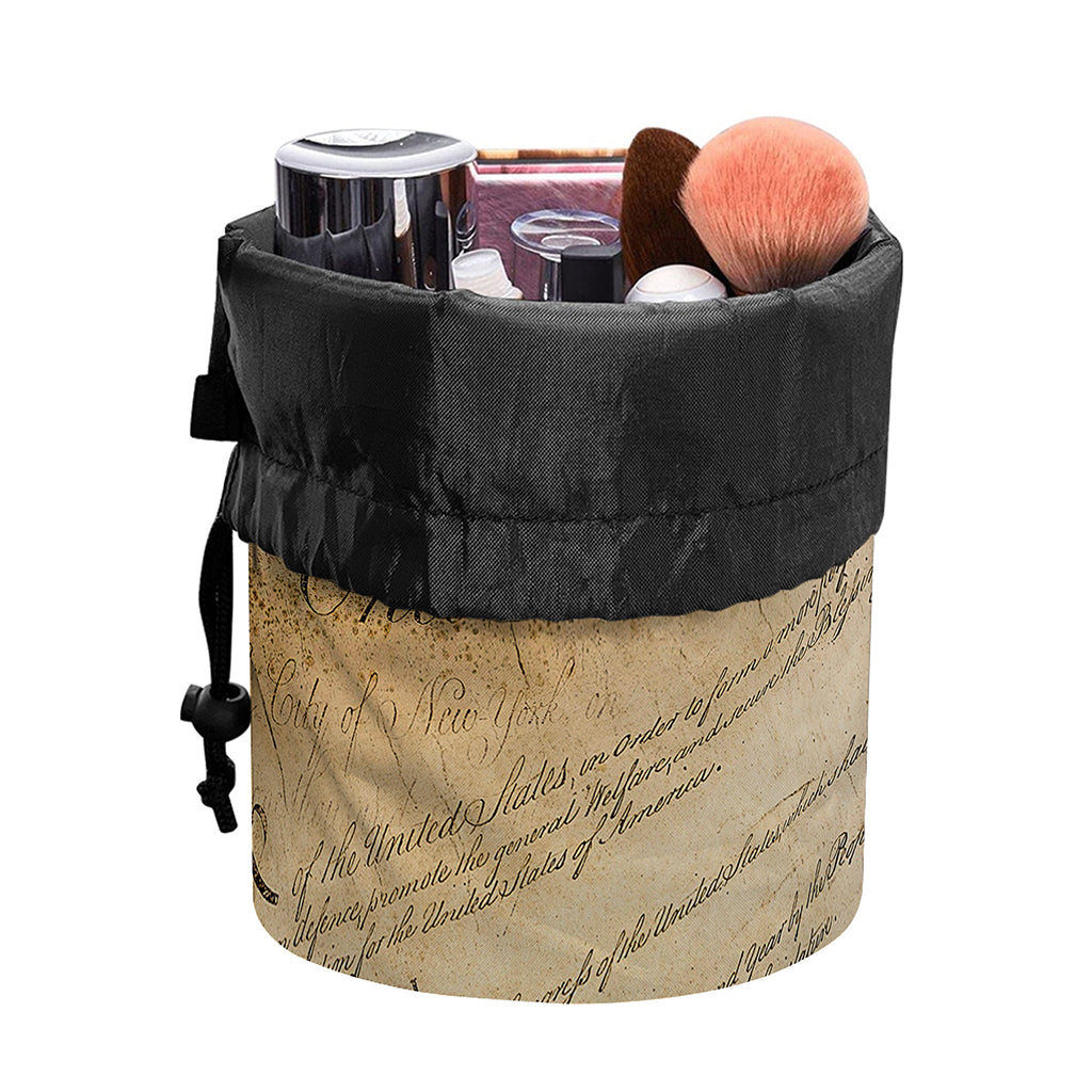 American Dream Of Liberty Print Drawstring Makeup Bag