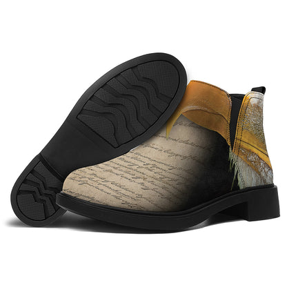 American Dream Of Liberty Print Flat Ankle Boots