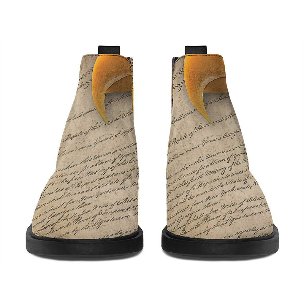 American Dream Of Liberty Print Flat Ankle Boots