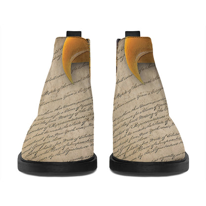 American Dream Of Liberty Print Flat Ankle Boots