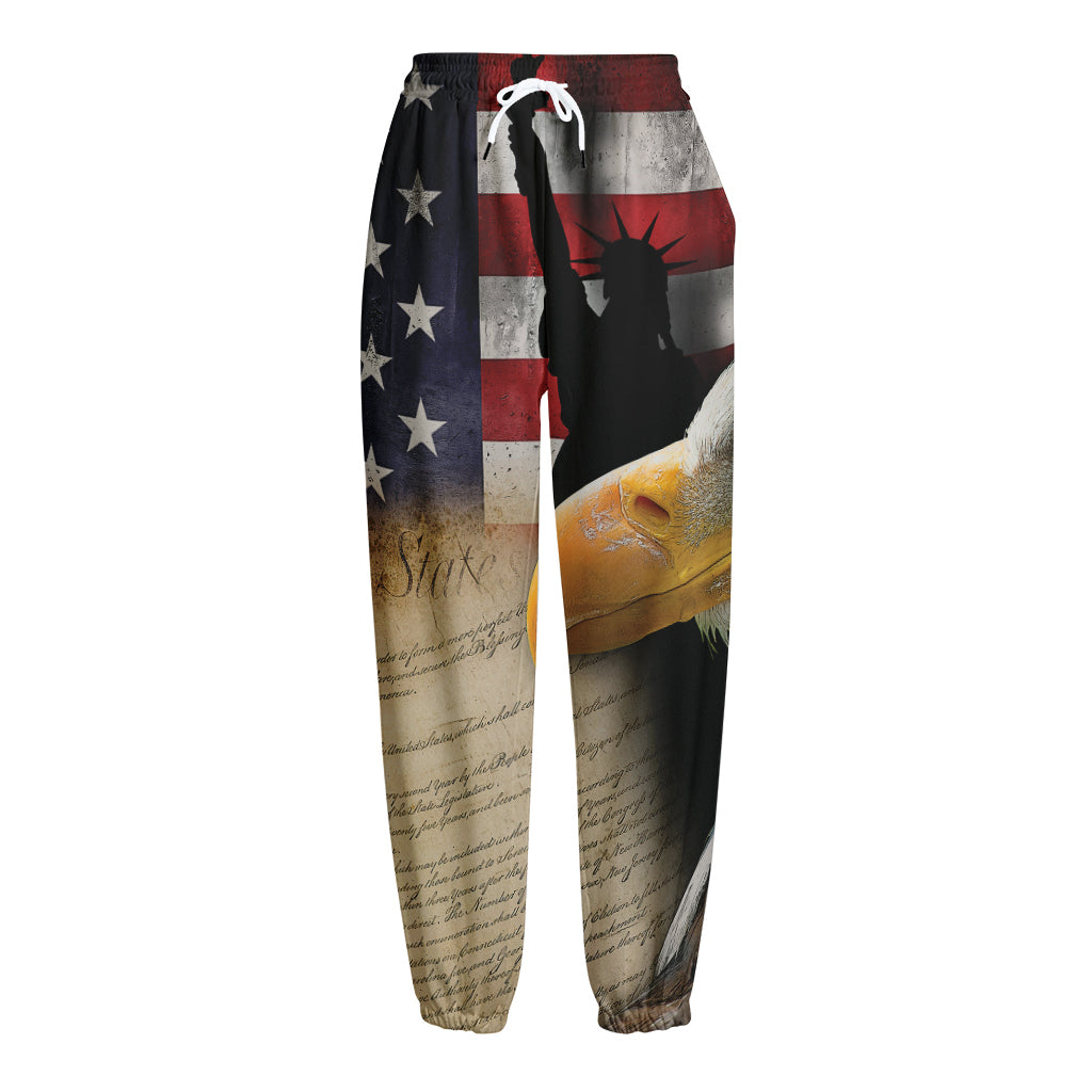 American Dream Of Liberty Print Fleece Lined Knit Pants