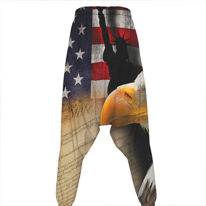 American Dream Of Liberty Print Hammer Pants