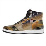 American Dream Of Liberty Print High Top Leather Sneakers