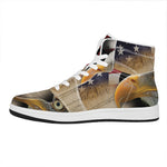 American Dream Of Liberty Print High Top Leather Sneakers