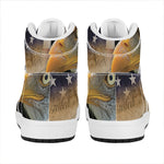 American Dream Of Liberty Print High Top Leather Sneakers