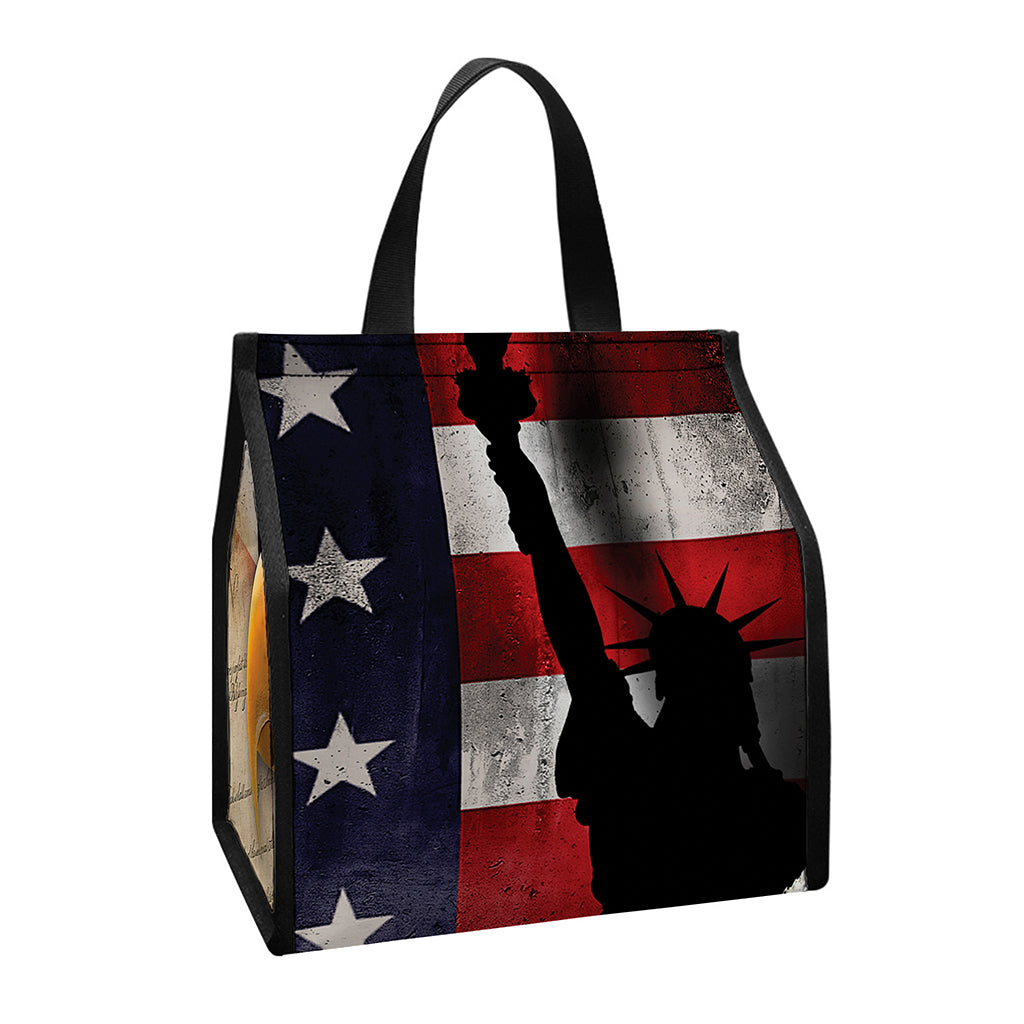 American Dream Of Liberty Print Insulated Lunch Tote