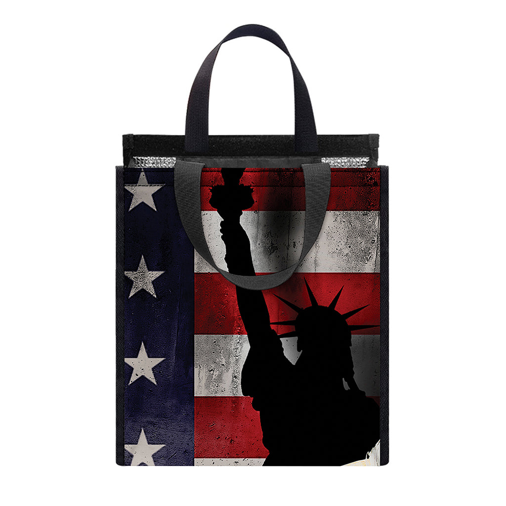 American Dream Of Liberty Print Insulated Lunch Tote