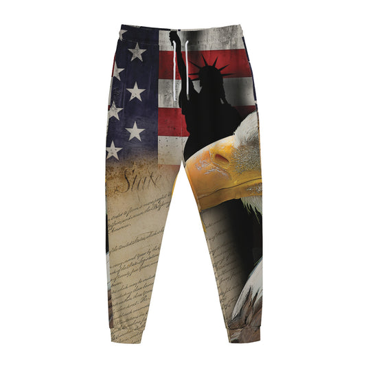 American Dream Of Liberty Print Jogger Pants