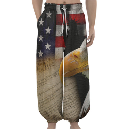 American Dream Of Liberty Print Lantern Pants