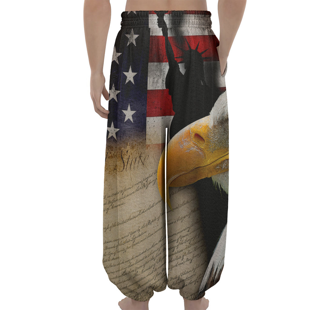 American Dream Of Liberty Print Lantern Pants