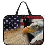 American Dream Of Liberty Print Laptop Sleeve With Handle