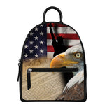 American Dream Of Liberty Print Leather Backpack