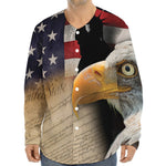 American Dream Of Liberty Print Long Sleeve Baseball Jersey