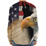 American Dream Of Liberty Print Long Sleeve Baseball Jersey