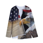 American Dream Of Liberty Print Long Sleeve Short Coat