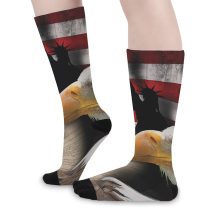 American Dream Of Liberty Print Long Socks