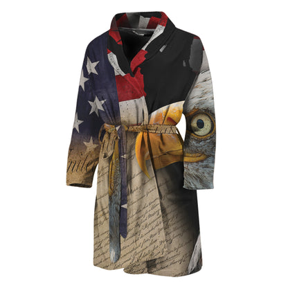 American Dream Of Liberty Print Men's Bathrobe