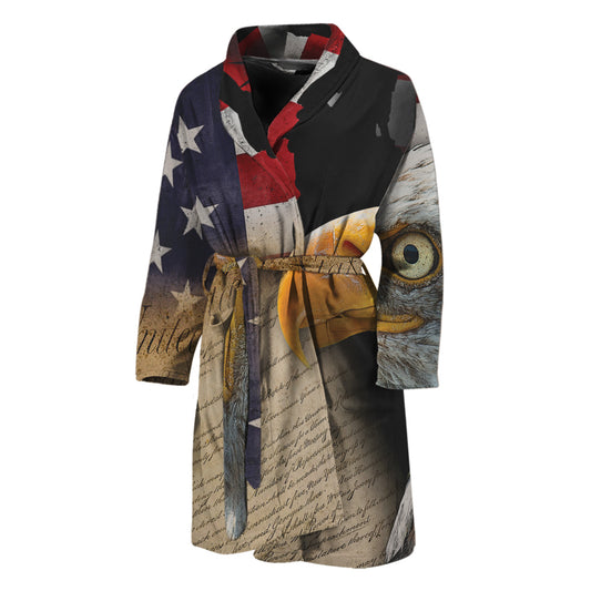 American Dream Of Liberty Print Men's Bathrobe