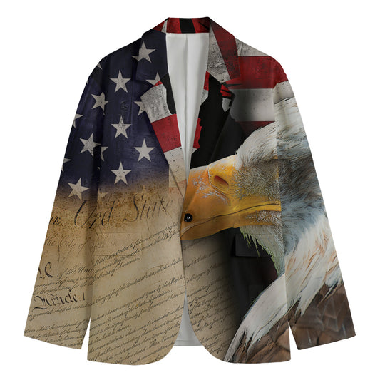 American Dream Of Liberty Print Men's Blazer
