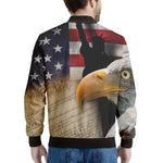American Dream Of Liberty Print Men's Bomber Jacket