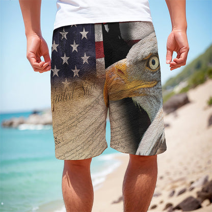 American Dream Of Liberty Print Men's Cargo Shorts